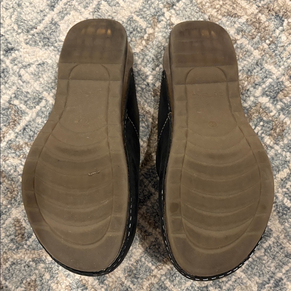 Dansko Black Leather Mary Jane Slip-On Clogs - Picture 6 of 6